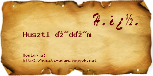 Huszti Ádám névjegykártya